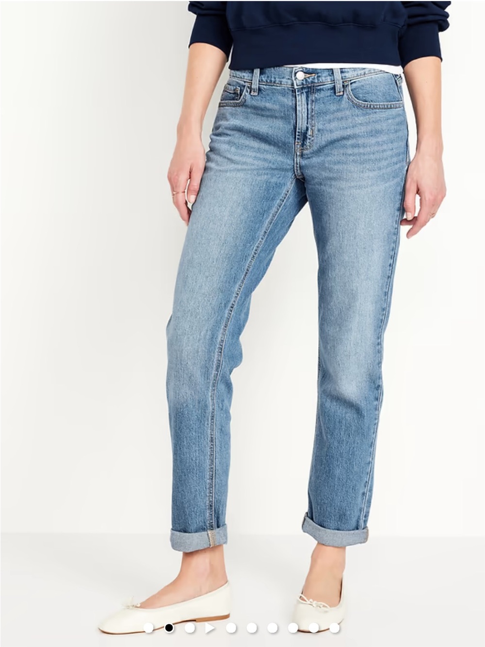 Old Navy Mid-Rise Wow Boyfriend Straight Jeans, 6 Petite